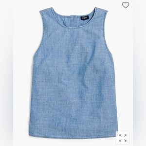 J. Crew Factory Chambray Button-Back Shell Tank Top
